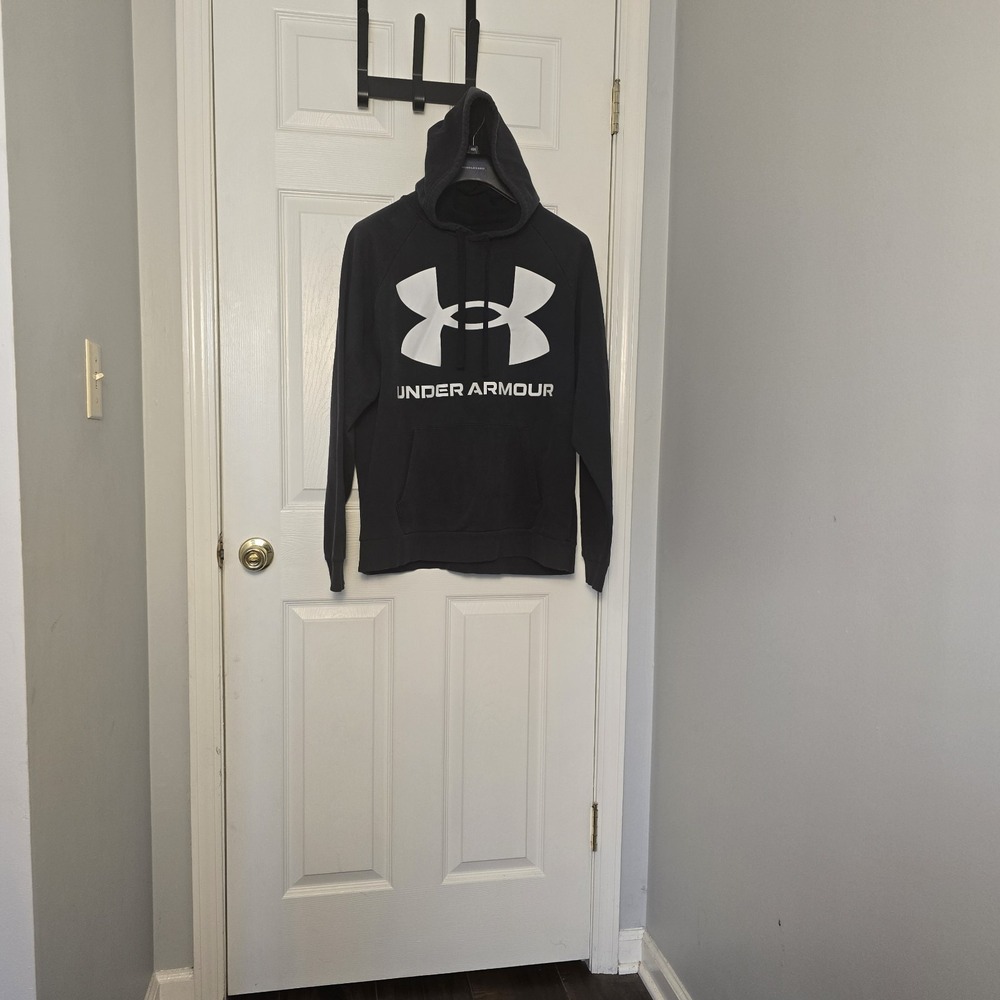 Men's Under Armour Black Pullover Hoodie Size‎ XL Cold Gear  Pre-owned